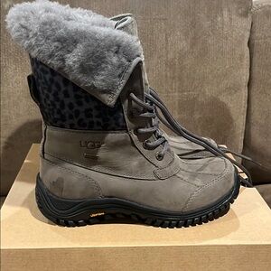 UGG Gray Fur-Lined Boots